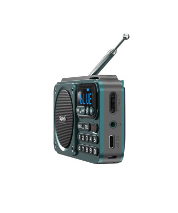 RADIO DIGITAL FM PORTÁTIL, BLUETOOTH, ALTAVOZ, 5W, USB,TF, BATERÍA, AZUL (SYTECH)