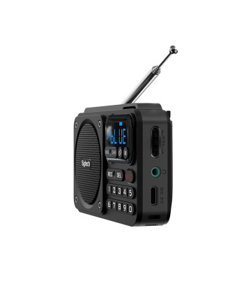RADIO DIGITAL FM PORTÁTIL, BLUETOOTH, ALTAVOZ, 5W, USB,TF, BATERÍA, NEGRO (SYTECH)