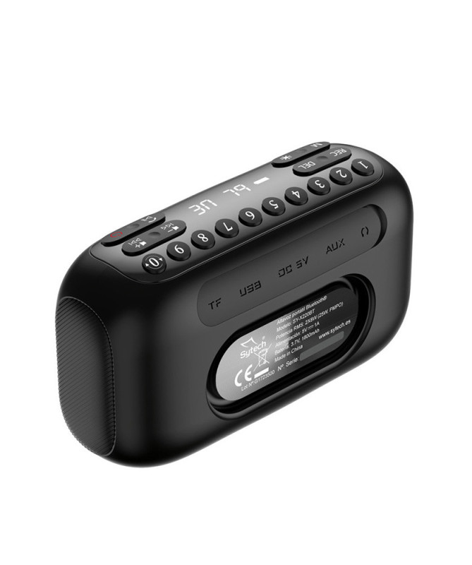 RADIO DIGITAL. FM, BLUETOOTH, ALTAVOZ-BASS, 2X8W, USB,TF, BATERÍA, NEGRO (SYTECH)