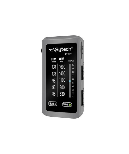 RADIO DE BOLSILLO, PLATA, AM/FM, ESTEREO, (SYTECH)