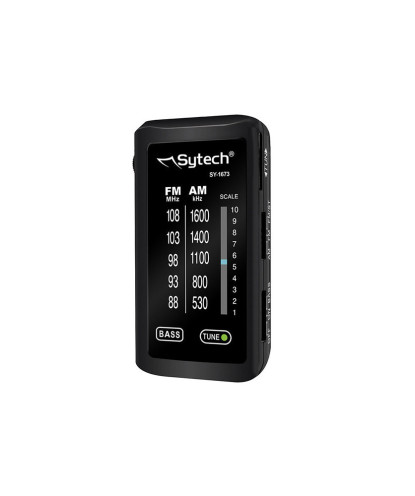 RADIO DE BOLSILLO, NEGRO, AM/FM, ESTEREO, (SYTECH)