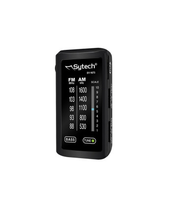 POCKET RADIO, BLACK, AM / FM, STEREO, (SYTECH)