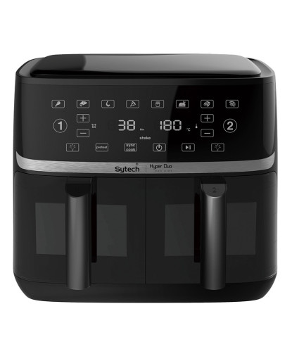 FREIDORA DE AIRE DUO, 2 x 5.5L, PANEL TACTIL, 8 PROGRAMACIONES, 3400W (SYTECH)