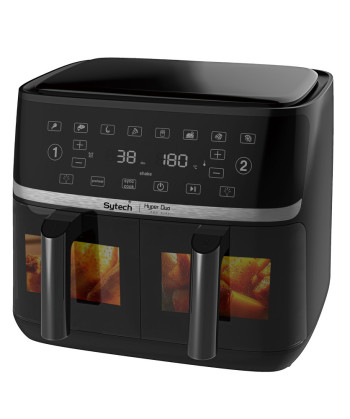 DUO AIR FRYER, 2 x 5.5, TOUCH PANEL, 8 PRESETS, 3400W (SYTECH)