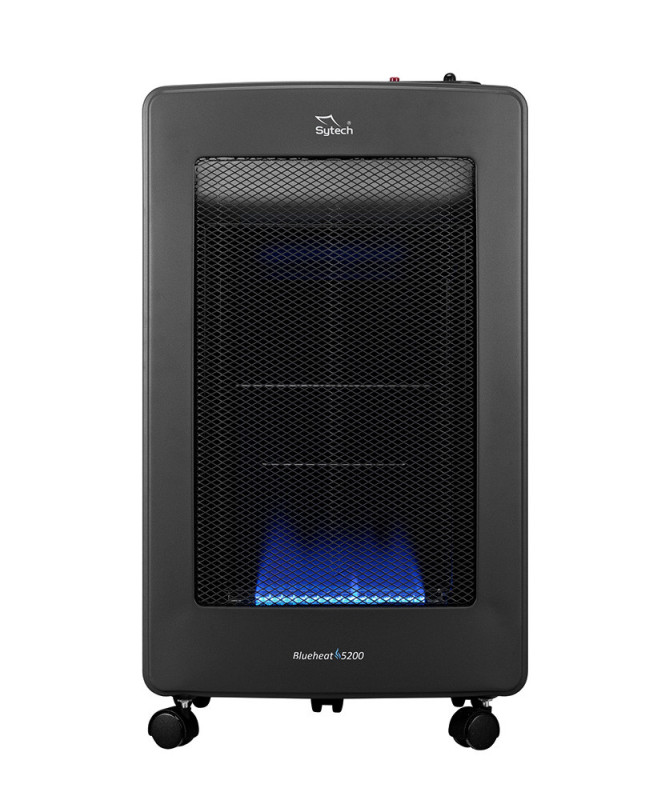 ESTUFA DE GAS LLAMA AZUL, PLEGABLE, SISTEMA ODS, 4.2KW, ASAS, RUEDAS, (SYTECH)