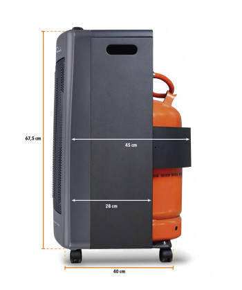 ESTUFA DE GAS LLAMA AZUL, PLEGABLE, SISTEMA ODS, 4.2KW, ASAS, RUEDAS, (SYTECH)