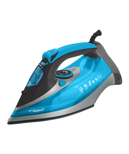 PLANCHA DE VAPOR, 3000W., SUELA CERAMICA, ANTICAL, 380ML., AZUL (SYTECH)