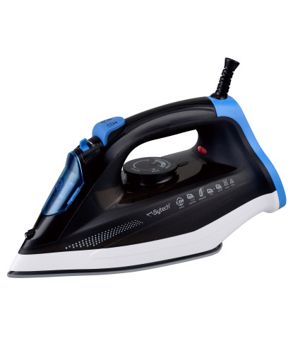 PLANCHA DE VAPOR, 2200W., SUELA CERAMICA, ANTICAL, ANTIGOTEO, AZUL (SYTECH)