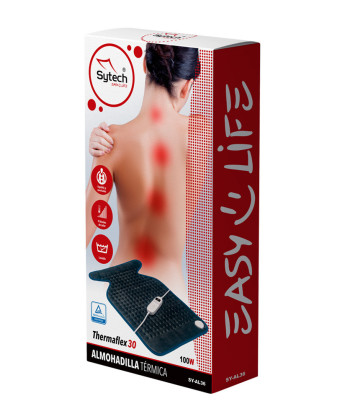 ALMOHADILLA ELECTRICA TERMICA 100W, 9 NIVELES, AUTO APAGADO, 63X42CM. (SYTECH)