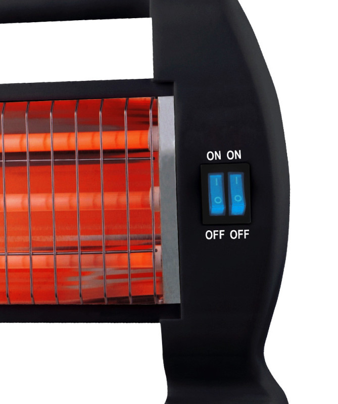QUARTZ HEATER, 3 TUBES, 1200W, BLACK (HEATZILLA)