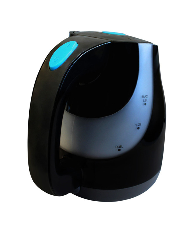 HERVIDORA ELECTRICA SIN CABLE, 1.6 LITRO, BASE GIRATORIA 360, NEGRO (SYTECH)