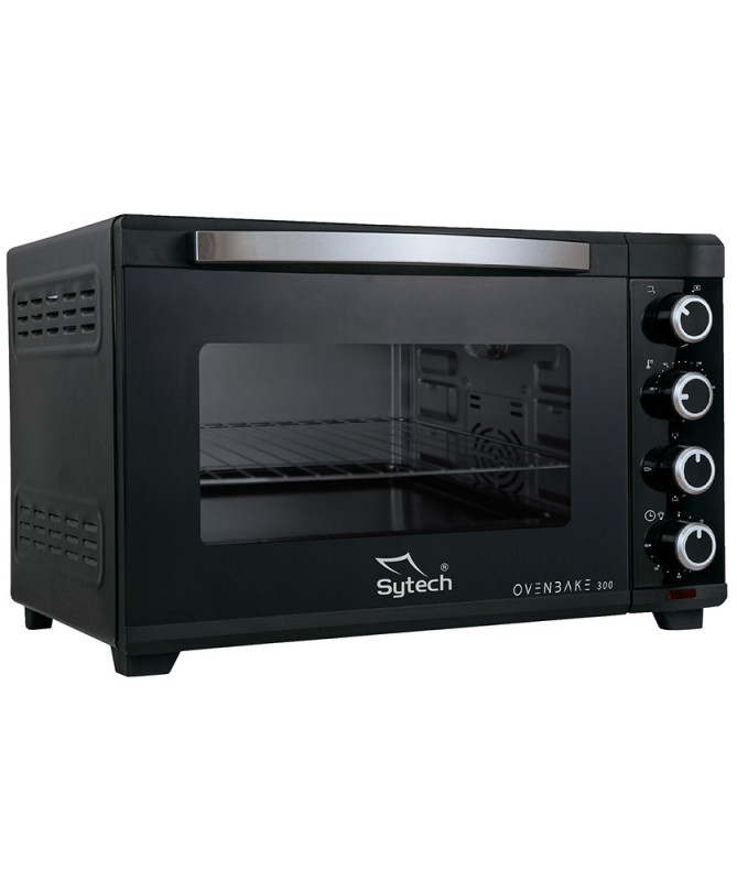 HORNO ELECTRICO, 30 LITROS, CONVECCIÓN, LUZ, 1600W., NEGRO (SYTECH)