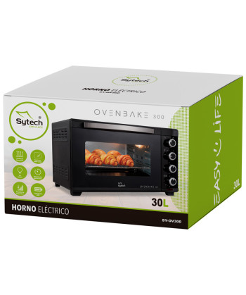 ELECTRIC OVEN, 30 LITERS, CONVECTION, LIGHT, 1600W, BLACK (SYTECH)