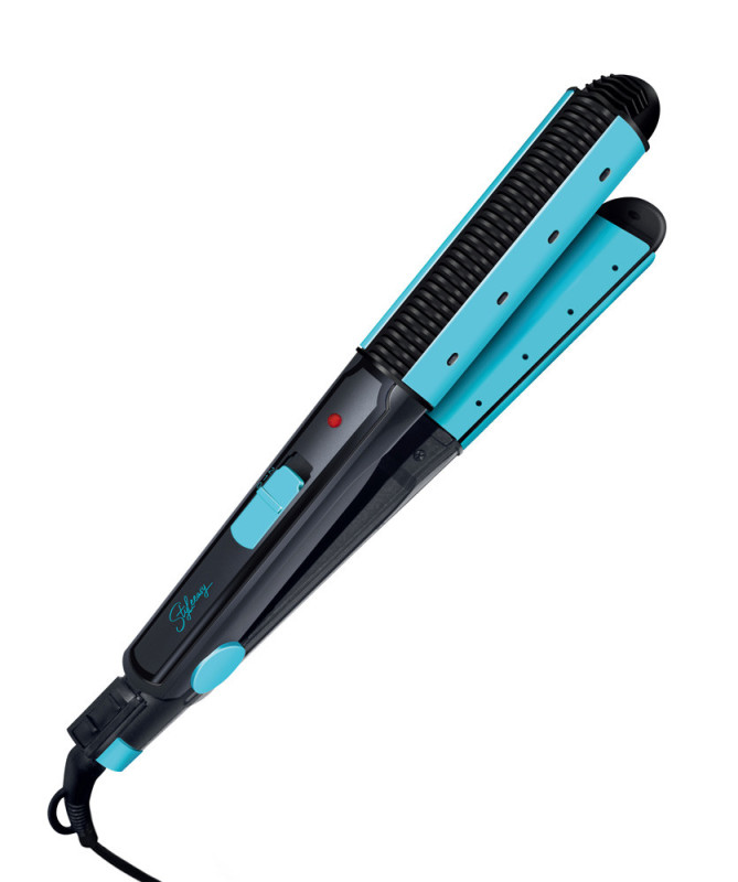 ALISADOR RIZADOR DE PELO, PLACA CERAMICA, 31W. WET & DRY, AZUL (SYTECH)