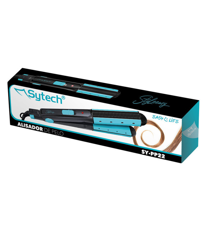 ALISADOR RIZADOR DE PELO, PLACA CERAMICA, 31W. WET & DRY, AZUL (SYTECH)
