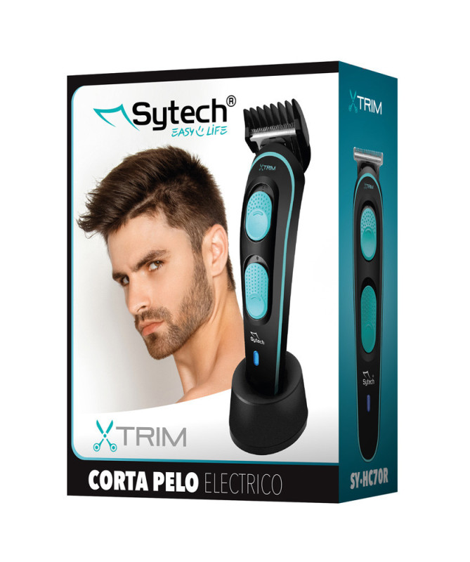 CORTA PELO ELECTRICO, RECARGABLE, BASE DE CARGA, 4 PEINES,  (SYTECH)
