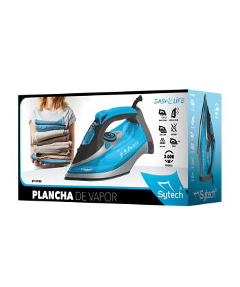 STEAM IRON: 3000W, CERAMIC SOLEPLATE, ANTI-SCALE, 380ML, BLUE (SYTECH)