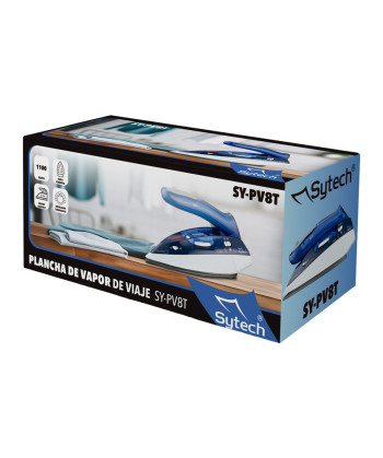 PLANCHA DE VAPOR DE VIAJE, 1100W. 110-220V., AZUL (SYTECH)