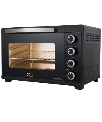 HORNO ELECTRICO, 60 LITROS, CONVECCIÓN, LUZ, 2000W., NEGRO (SYTECH)