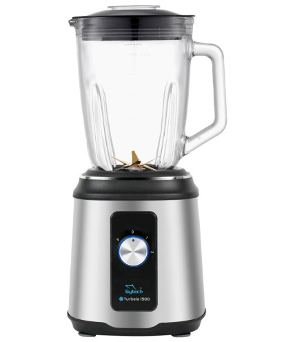 BATIDORA DE VASO DE CRISTAL, CUCHILLAS TIT. 1500W., 1.5L, INOX (SYTECH)
