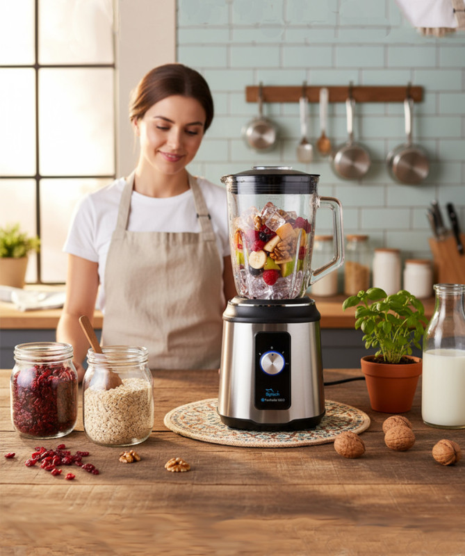 GLASS BLENDER, TITANIUM BLADES, 1500W, 1.5L, STAINLESS STEEL (SYTECH) GLASS BLENDER, TITANIUM BLADES, 1500W, 1.5L, STAINLESS STEEL (SYTECH)