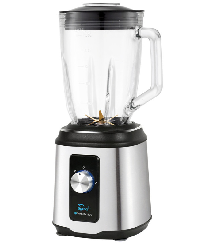 BATIDORA DE VASO DE CRISTAL, CUCHILLAS TIT. 1500W., 1.5L, INOX (SYTECH) BATIDORA DE VASO DE CRISTAL, CUCHILLAS TIT. 1500W., 1.5L, INOX (SYTECH)