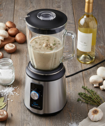 BATIDORA DE VASO DE CRISTAL, CUCHILLAS TIT. 1500W., 1.5L, INOX (SYTECH)