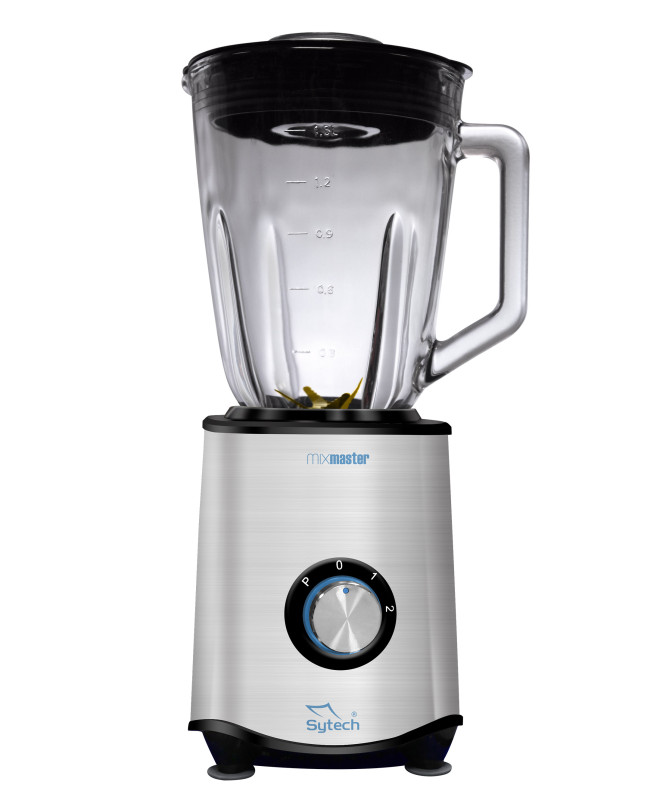BATIDORA DE VASO DE CRISTAL, CUCHILLAS TIT. 1300W., 1.5L, INOX (SYTECH)