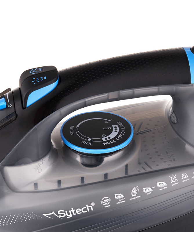 STEAM IRON, 2200W., CERAMIC SOLE, ANTICAL, ANTI-DRIP, BLUE (SYTECH)