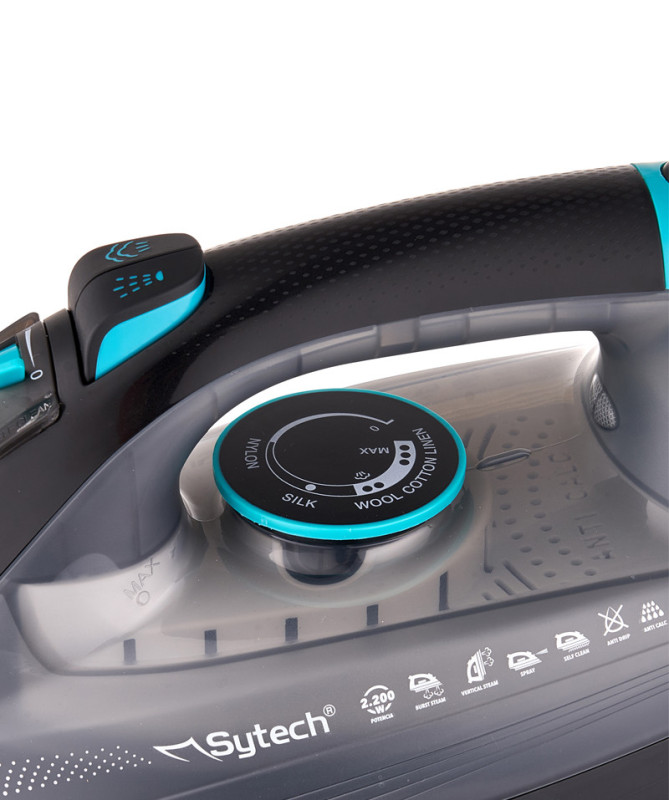 PLANCHA DE VAPOR, 2200W., SUELA CERAMICA, ANTICAL, ANTIGOTEO, VERDE (SYTECH)