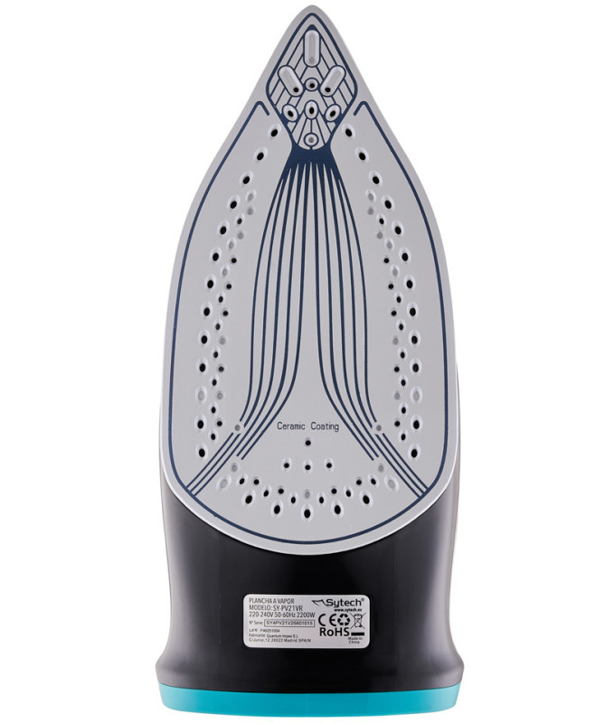 STEAM IRON, 2200W., CERAMIC SOLE, ANTICAL, ANTI-DRIP, GREEN (SYTECH)