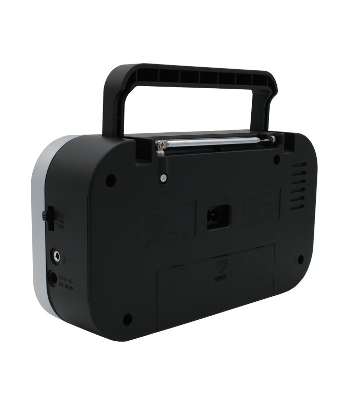 PORTABLE RADIO, 2-BAND (AM-FM), BATTERY AND AC POWER, BLACK (SYTECH)